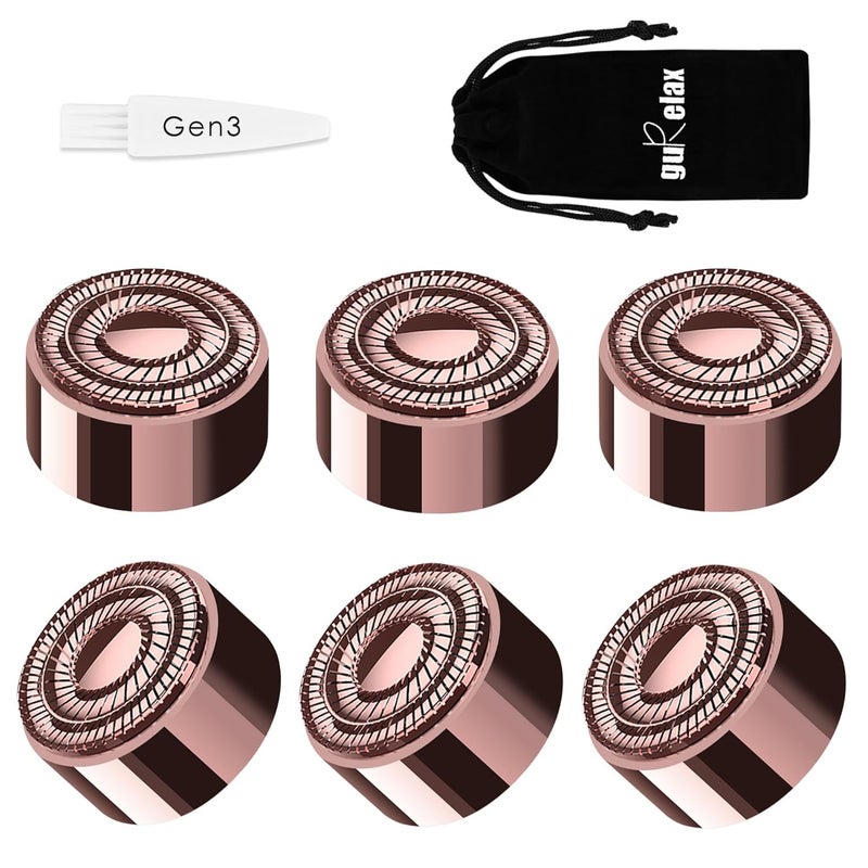 gurelax Replacement Heads for Flawless Finishing Touch Facial Hair Remover, Gen 3 Replacement Blades for Women,18K Gold Replacement Blades Refill (Just fit for Gen3 Device) - Image 1